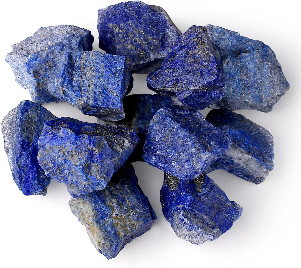 LAIDANLA Lapis Lazuli 2" Natural Rough Stones Crystal Large Raw Crystals Bulk Healing Gemstones for Reiki Healing Tumbling Fountain Rocks Wire Wrapping Decoration 4PCS 0.55lb