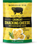 SERIOUS PIG - Crunchy Snacking Cheese Snacks, High Protein, Low Carb, Keto Friendly, Gluten Free, Vegetarian, Pub Snacks, Made from 100% Real Italian Cheese (Rosemary) (12x0.84oz)