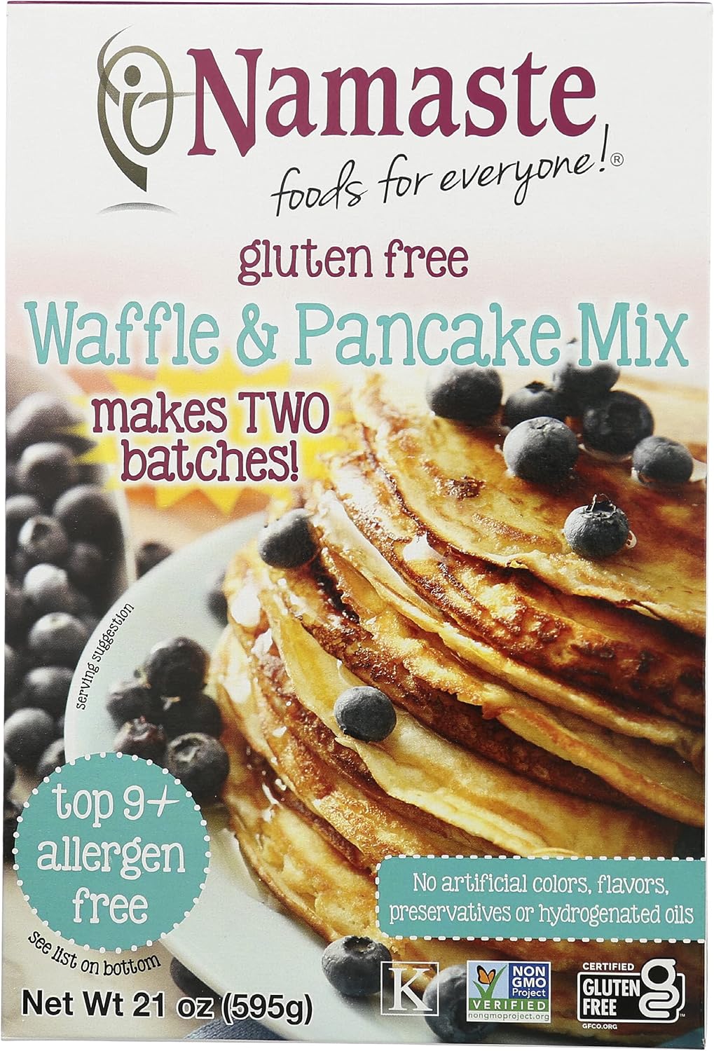 Namaste Foods Waffle & Pancake Wheat Free Gluten Free Dairy Free Mix, 21 oz
