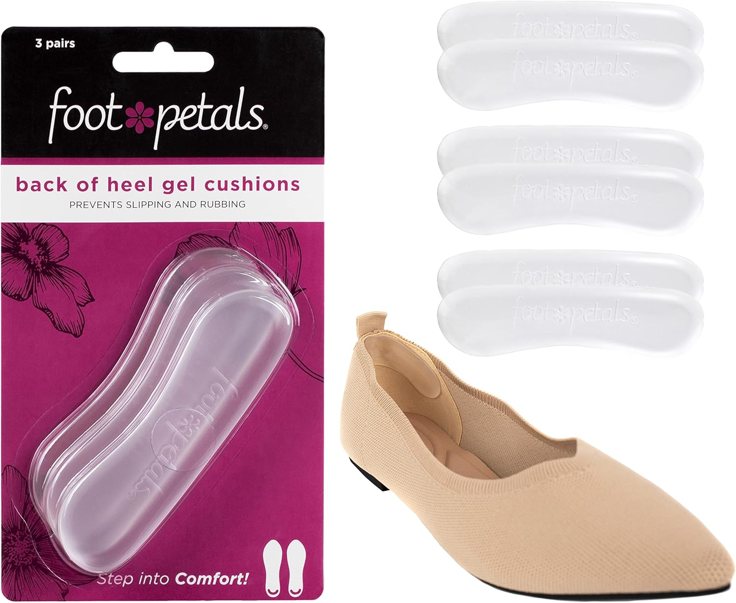 Foot Petals Womens Back of Heel Cushion