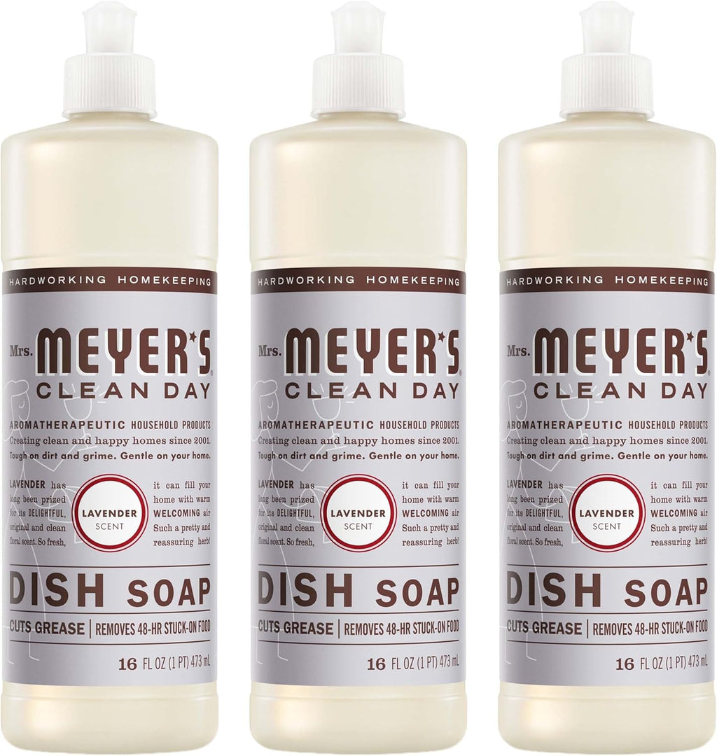 MRS. MEYER'S CLEAN DAY Liquid Dish Soap, Lavender, 16 fl. oz - Pack of 3