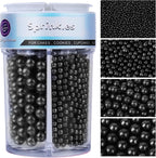 Sprinkles for Cake Decorating, 7.8oz Black Pearl Sprinkles Mix for Luxurious Cake Cupcake Cookie Baking Ice Cream Decorations