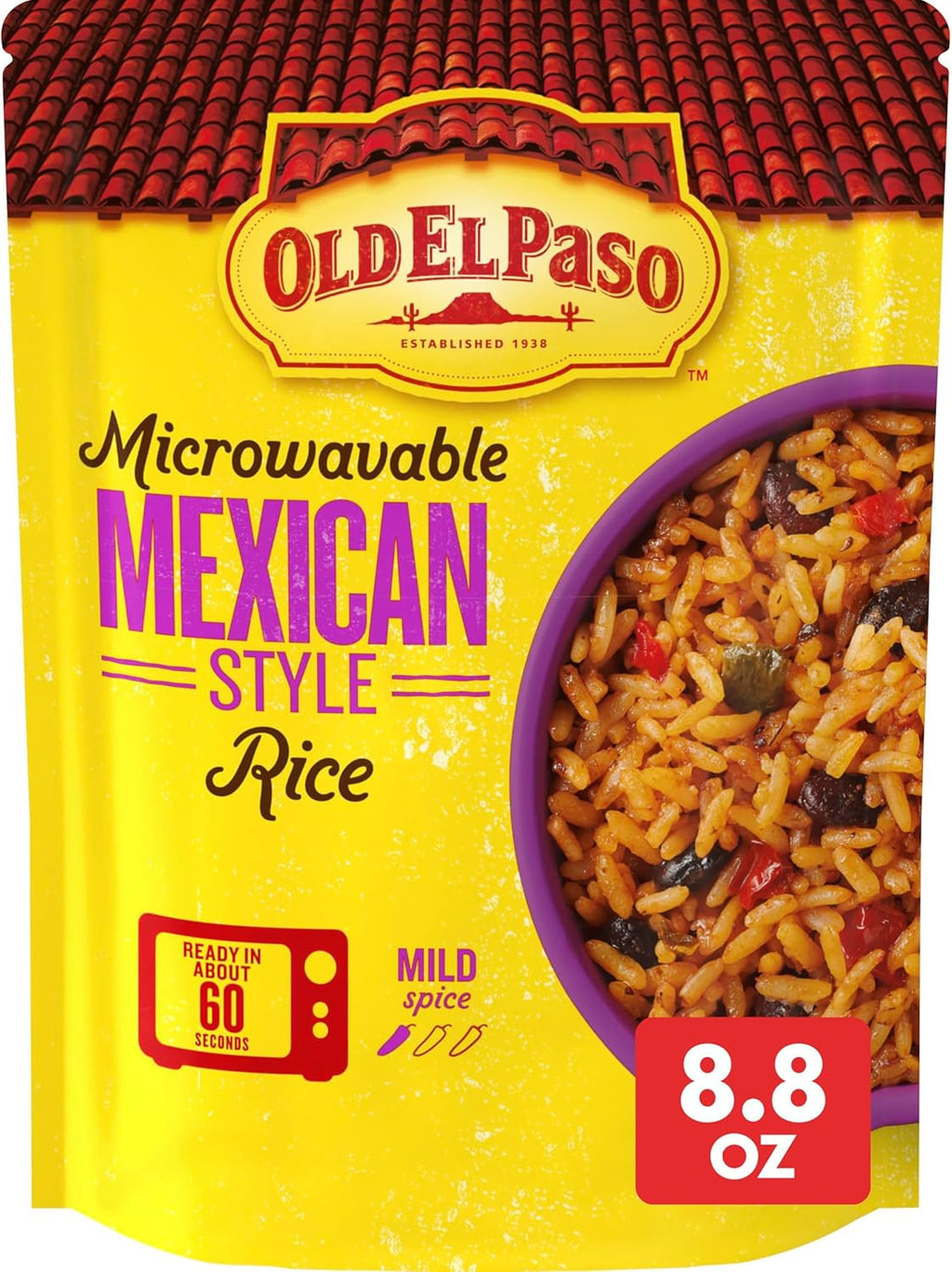 Old El Paso Rice, Mexican Style Rice, Microwavable Pouch, 8.8 oz