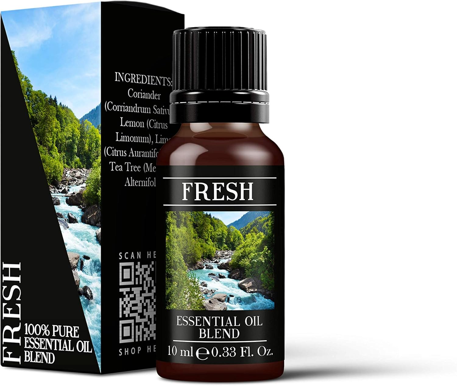 Mystix London | Fresh Pure & Natural Essential Oil Blend 10ml - for Diffusers, Aromatherapy & Massage Blends | Perfect as a Gift | Vegan, GMO Free