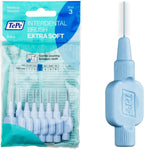 TePe Interdental Brush Extra Soft, Supersoft Dental Brush for Teeth Cleaning, Pack of 8, 0.6 mm, Medium Gaps, Blue, Size 3
