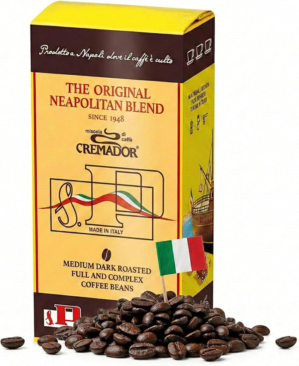 Passalacqua Cremador Whole Bean Coffee – 70% Arabica Medium/Dark Roast (1kg / 35.2 Ounce)