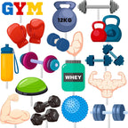 36Pcs Gym Party Cupcake Toppers Gym Workout Cupcake Toppers Sticks Weight Lifting Birthday Party Decorations for Cross Fit Fitness Theme Baby Shower Supplies