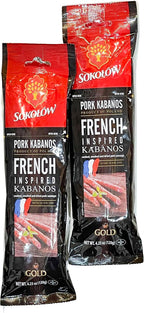 Dry Thin Kabanos French Inspired, Smoked and Dried Pork Sausage, Polish Traditional Meat 4.2 oz | 120g (pack of two)