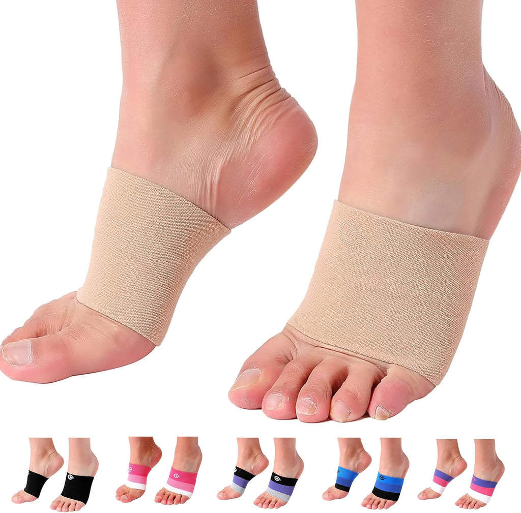 Doc Miller Arch Support Sleeves for Feet – Plantar Fasciitis Brace for Foot Pain Relief, Compression Socks, Heel Spurs, Fallen Arches, Orthotic Aid, and Planters Facetious Relief, 1 Pair