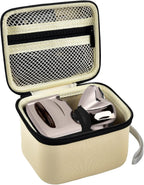 Case for Skull Shaver Electric Pitbull Pro Razor, Hard Travel Rotary Men Head Shavers Beard Trimmer Storage Carrying Box with Zipper Mesh Pocket for Men's Gold Pro Mustache Grooming Kit, Beige-Only