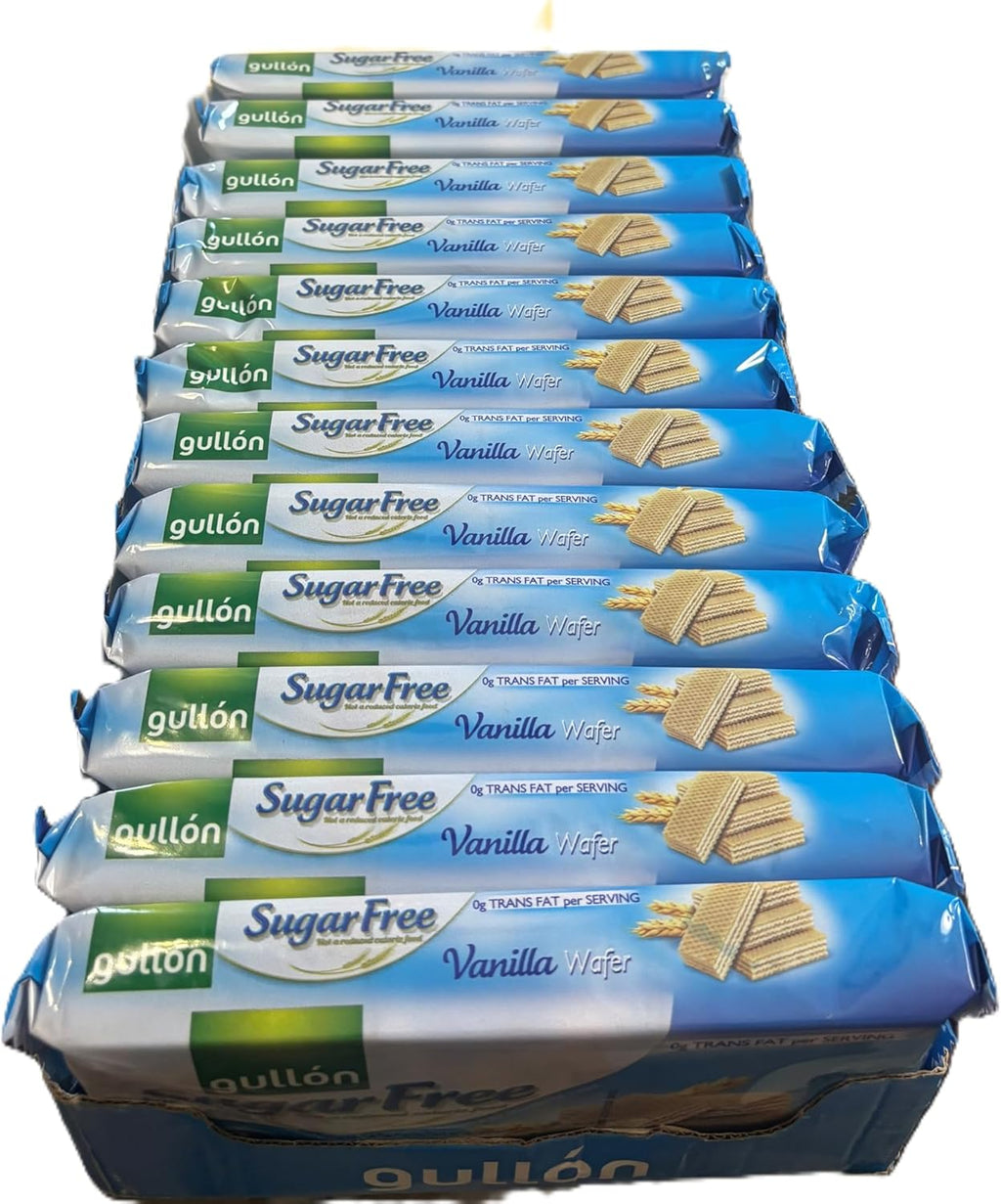 12 pack Gullon Sugar Free Vanilla Wafer Cookies, 130 Calories per Serving, 6.34 oz per pack