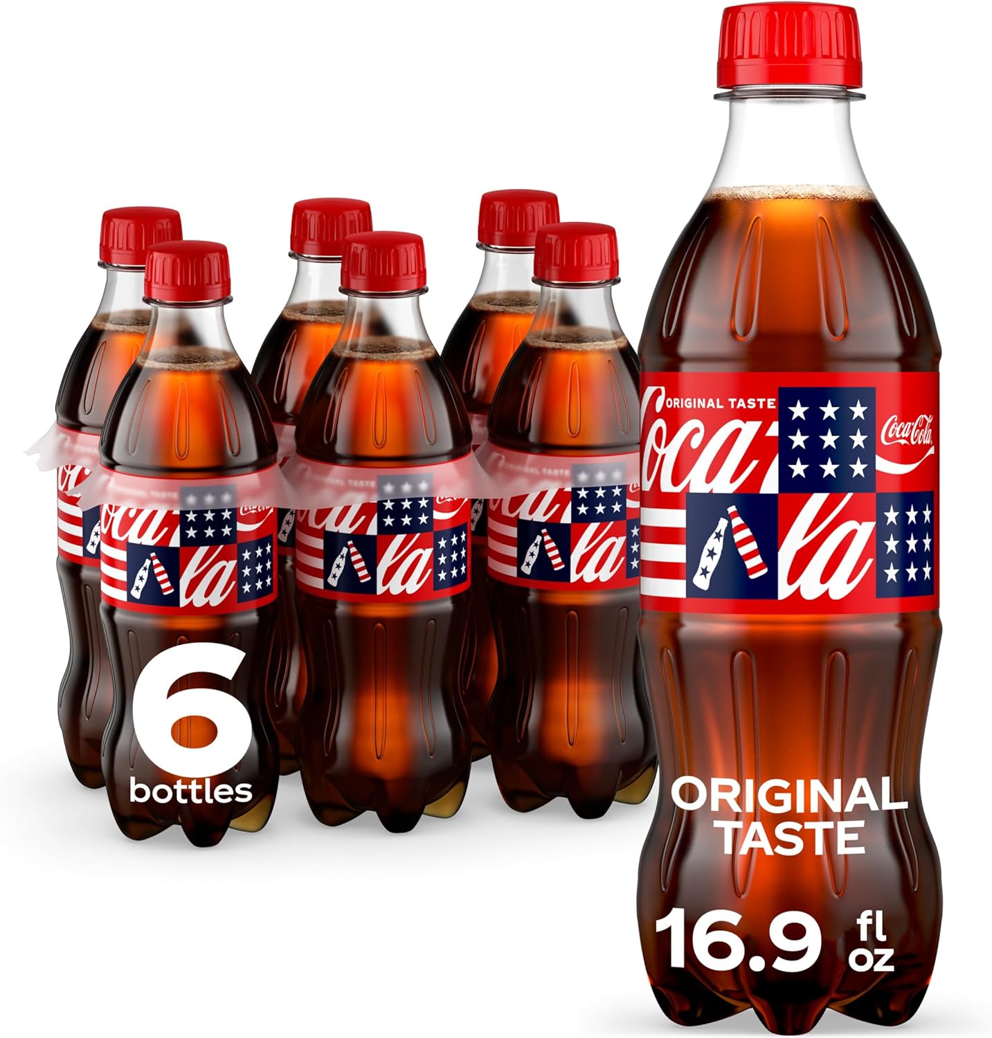 Coca-Cola Soda Soft Drink Bottles, 16.9 fl oz, 6 Pack