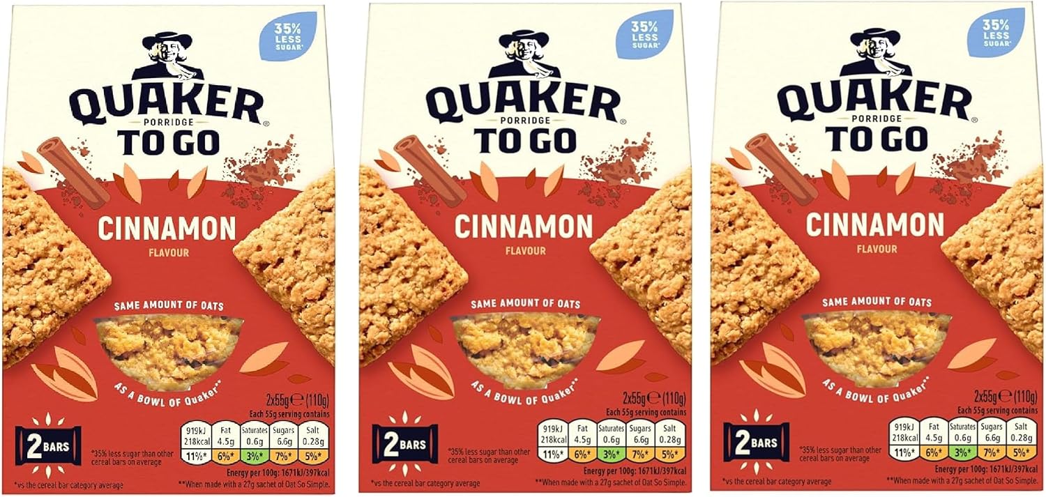 Generic Porridge To Go Cinnamon Squares, 55 g, Pack of 6