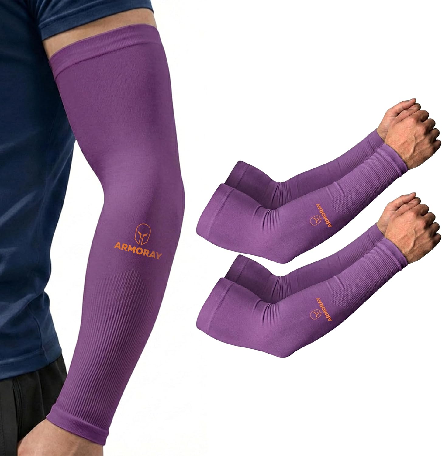 ARMORAY Arm Sleeves for Men and Women - UV Sun Protection Cooling Compression - Tattoo Cover Up Sleeve for Daily Wear & Work