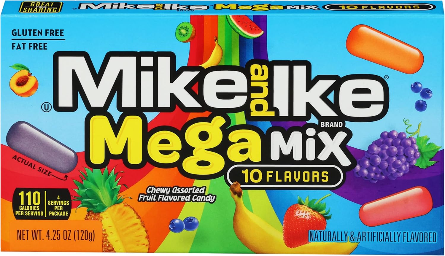 Mike and Ike Chewy Mega Mix Candy 4.25 oz