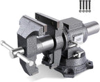 FATO 5 Inch Bench Vise Heavy Duty – Ductile Iron Workbench Vise with 360° Swivel Base & Anvil, 8800 Lbs Clamping Force, 4.92" Jaw Width, 3.94" Opening, for Woodworking, Metalworking, Garage DIY, Black
