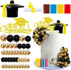 Graduation Cake Toppers - Graduations Cap Diploma Balls Congrats Grad Cake Decorations for 2026 High School College Senior Graduation Supplies