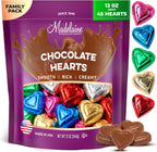 Madelaine Milk Chocolate Mini Hearts, Individually Wrapped Rainbow Foil - Easter Candy Bulk for Kids Classroom, Gifts & Treat Bags, 12 oz