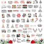 71Pcs Christmas Word Decals Rub on Transfer Stickers for Crafts Vinyl Waterproof UV DTF Christmas Words Snowmans Decals Stickers for Winter Holiday Ornaments Wood Glass Jars Cups Bottle Decor(deer144)