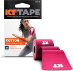 KT Tape, Original Cotton, Elastic Kinesiology Athletic Tape, 20 Count, 10” Precut Strips, Pink