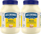 Hellmann's Mayonnaise Real Mayo For A Creamy Sandwich Spread or Condiment Rich in Omega-3 ALA,Gluten Free 30 oz,(Pack of 2)