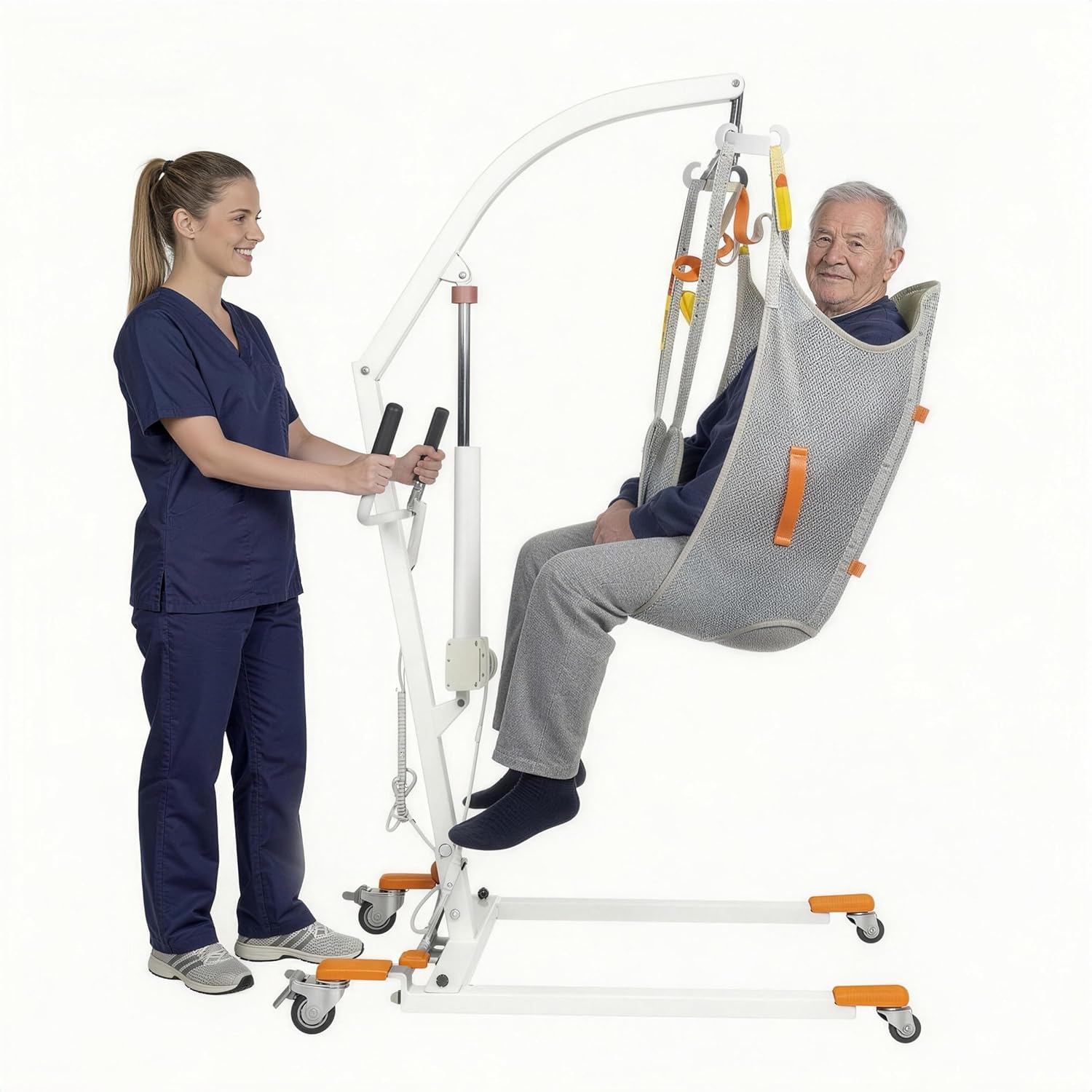 Electric Patient Lift 350LBS - Plug-in Transfer Lift with Breathable Sling | Mobility Aid for Home Care, Hospital & Healthcare Facilities (Full/Partial Paralysis, Elderly & Disabled)