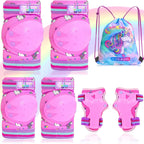 Kids Knee Pads and Elbow Pads Set for Unicorn Skating Rollerblading Cycling - Protective Gear with Wrist Guards for Boys Girls Ages 3-6-8-12