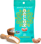 Sea Salt Cashews with Skin by Karma Nuts, Whole, Roasted, Vegan, Gluten Free, Low Net Carb, Natural, Everyday Nut Snack, 1.5 Ounce (12 Snack Packs)