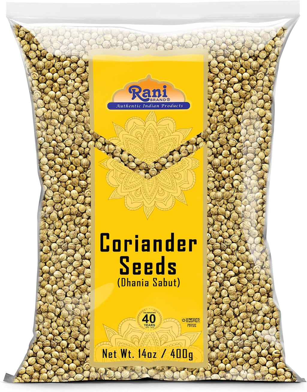 Rani Coriander (Dhania) Seeds Whole, Indian Spice 14oz (400g) ~ All Natural | Gluten Friendly | NON-GMO | Vegan | Indian Origin