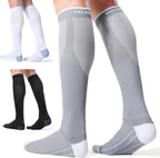 CS CELERSPORT 3 Pairs Compression Socks for Men and Women 20-30 mmHg Running Support Socks
