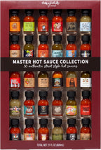 Thoughtfully Gourmet, Master Hot Sauce Collection Sampler Set, Flavors Include Garlic Herb, and More, Hot Sauce Gift, Set of 30