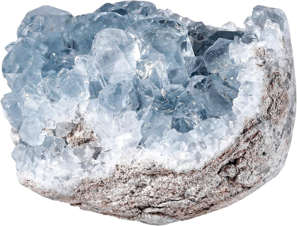 Rockcloud Natural Raw Blue Celestite Mineral Healing Crystal Cluster Geode Irregular Home Decoration Gemstone Specimen, 0.11-0.22 lb