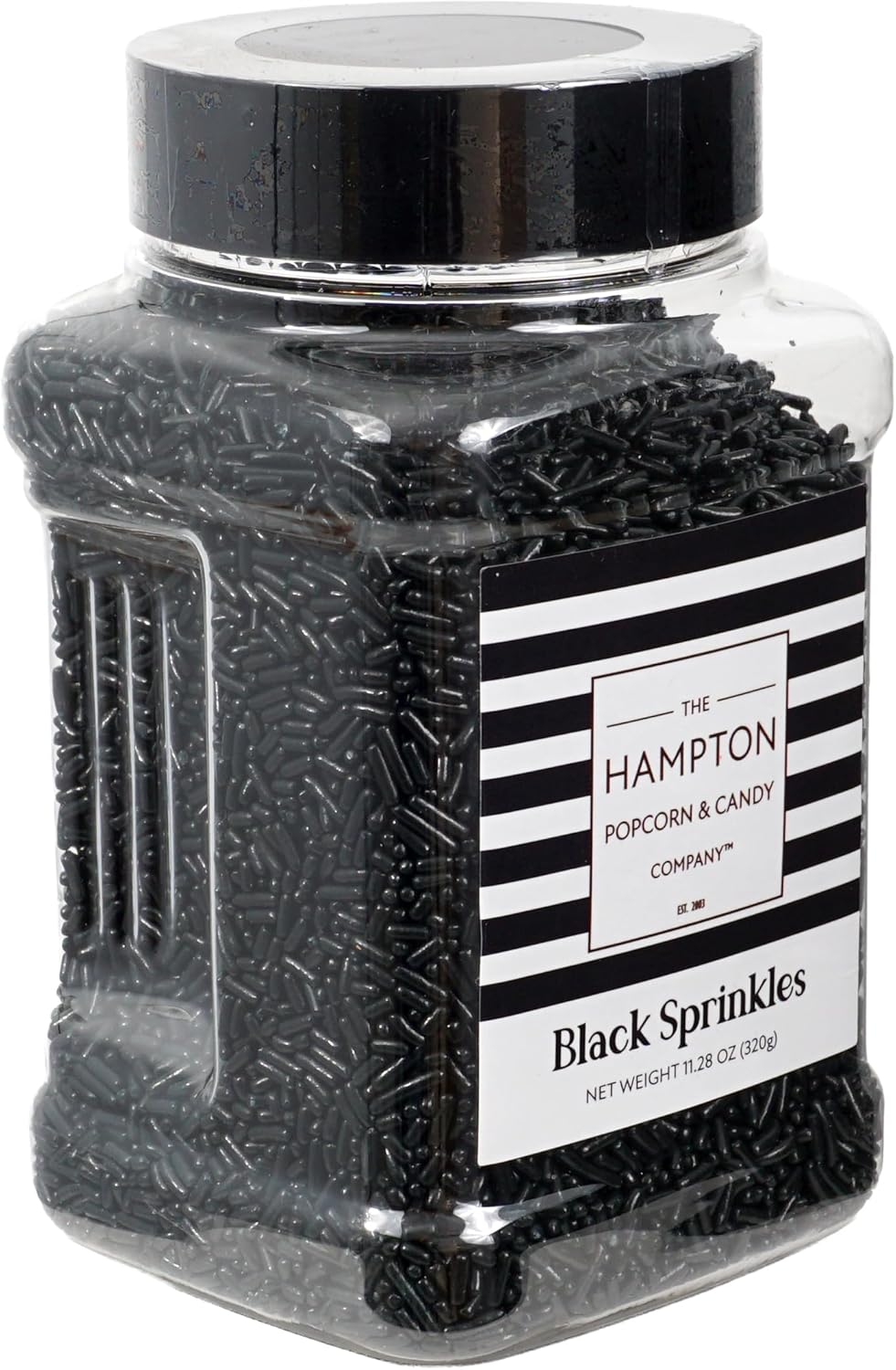 Black Sprinkles Jimmies 11.28 oz, Black Sprinkles For Cake Decorating, Cake Sprinkles, Sprinkles For Baking, Ice Cream & More, The Hampton Candy Company