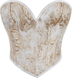 Blue Butterfly Pattern Corset Top for Women Floral Bustier Lace Up Boned Overbust Lingerie Bodyshaper