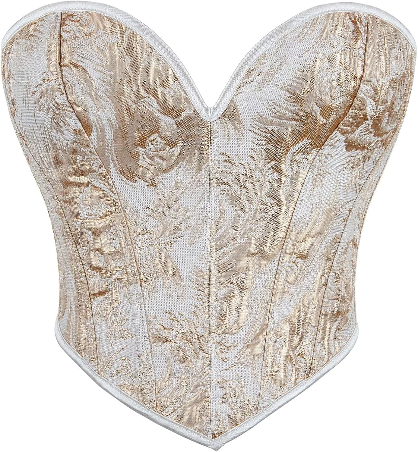 Blue Butterfly Pattern Corset Top for Women Floral Bustier Lace Up Boned Overbust Lingerie Bodyshaper