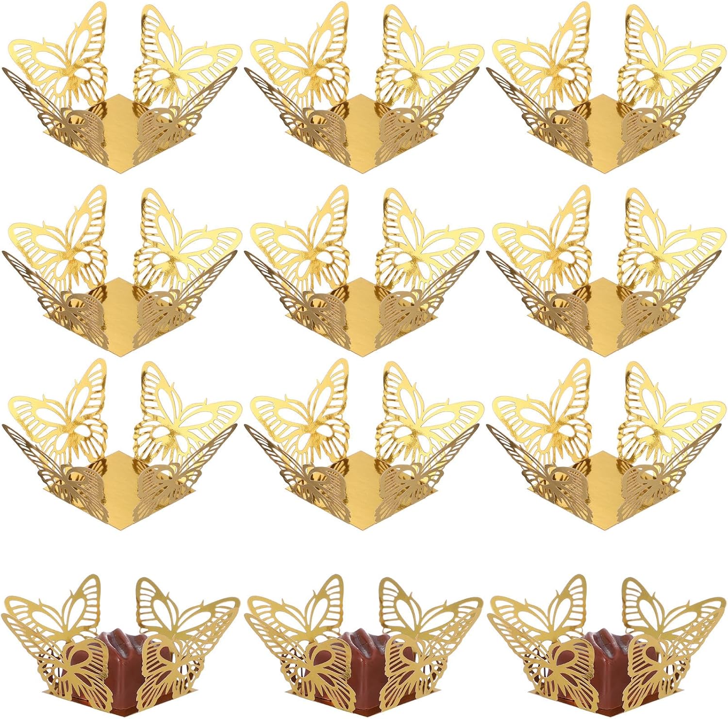 IMIKEYA 50 Pcs Truffle Cups Mini Cupcake Liners Square Chocolate Wrapping Paper Candy Boxes Party Wedding Supply