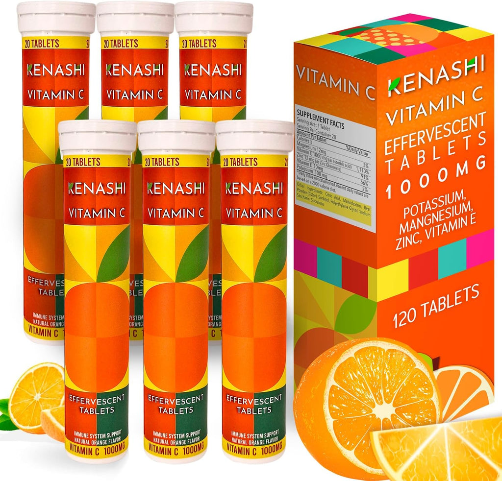Vitamin c Effervescent Tablets Vitamin C with Zinc 1000mg Vitamin Dissolving Tablets Vitamin C Table Vitamina C Efervescente para Adulto Zinc 6 Pack