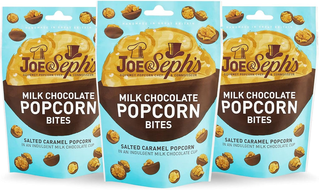 Joe & Seph’s Gourmet Popcorn – Flavored Gourmet Popcorn, Individually Packaged Flavors, Perfect for Gift Sets and Parties (Milk Chocolate - 3 Pack)