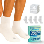 Doctor's Choice Diabetic Socks for Men, Seamless Socks with Non Binding Top, 4 Pairs, Large 9-12 & X-Large 13-15