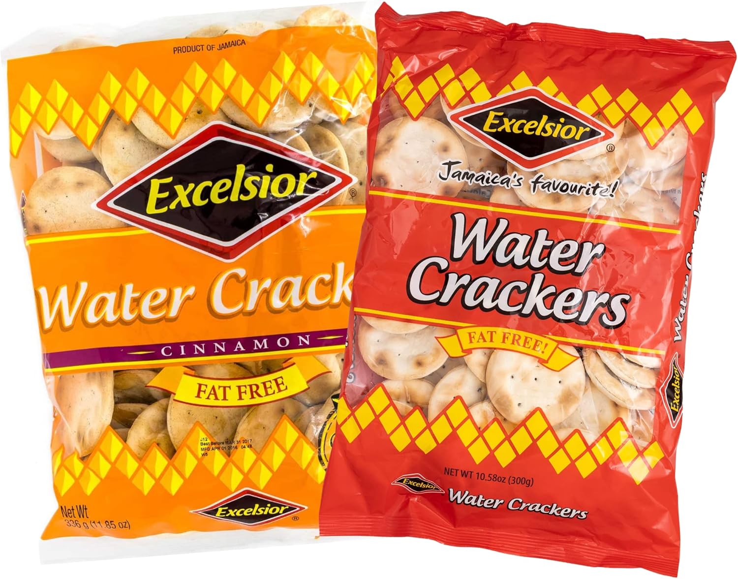 Excelsior Water Crackers Sampler Bundle - 1 x Original Water Cracker + 1 x Cinammon Water Cracker