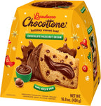 Bauducco Chocottone Hazelnut Cream - Moist & Fresh Cake, Traditional Italian Recipe with Fudge Topping, Filled with Hazelnut Cream and Chocolate Chips, 16.0 oz (Pack of 1)