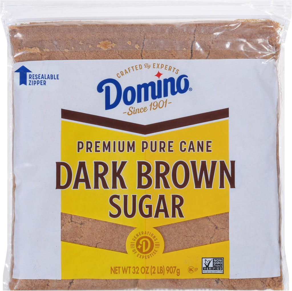 Domino Premium Pure Cane Dark Brown Sugar 2 lb Zipper-pak