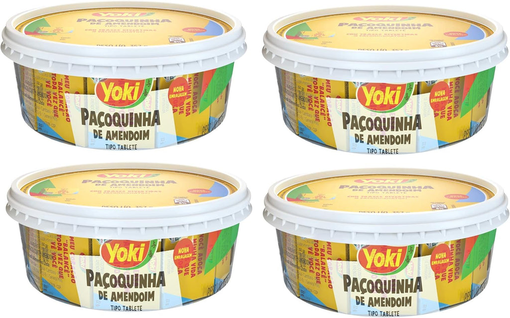 Ground Peanut Candy Bar Yoki - 16 Units - 12.4oz | Paçoquinha de Amendoim Yoki - 16 Tabletes- 12.4oz - (PACK OF 04)