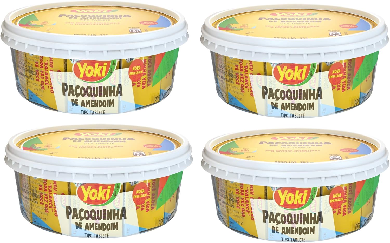 Ground Peanut Candy Bar Yoki - 16 Units - 12.4oz | Paçoquinha de Amendoim Yoki - 16 Tabletes- 12.4oz - (PACK OF 04)