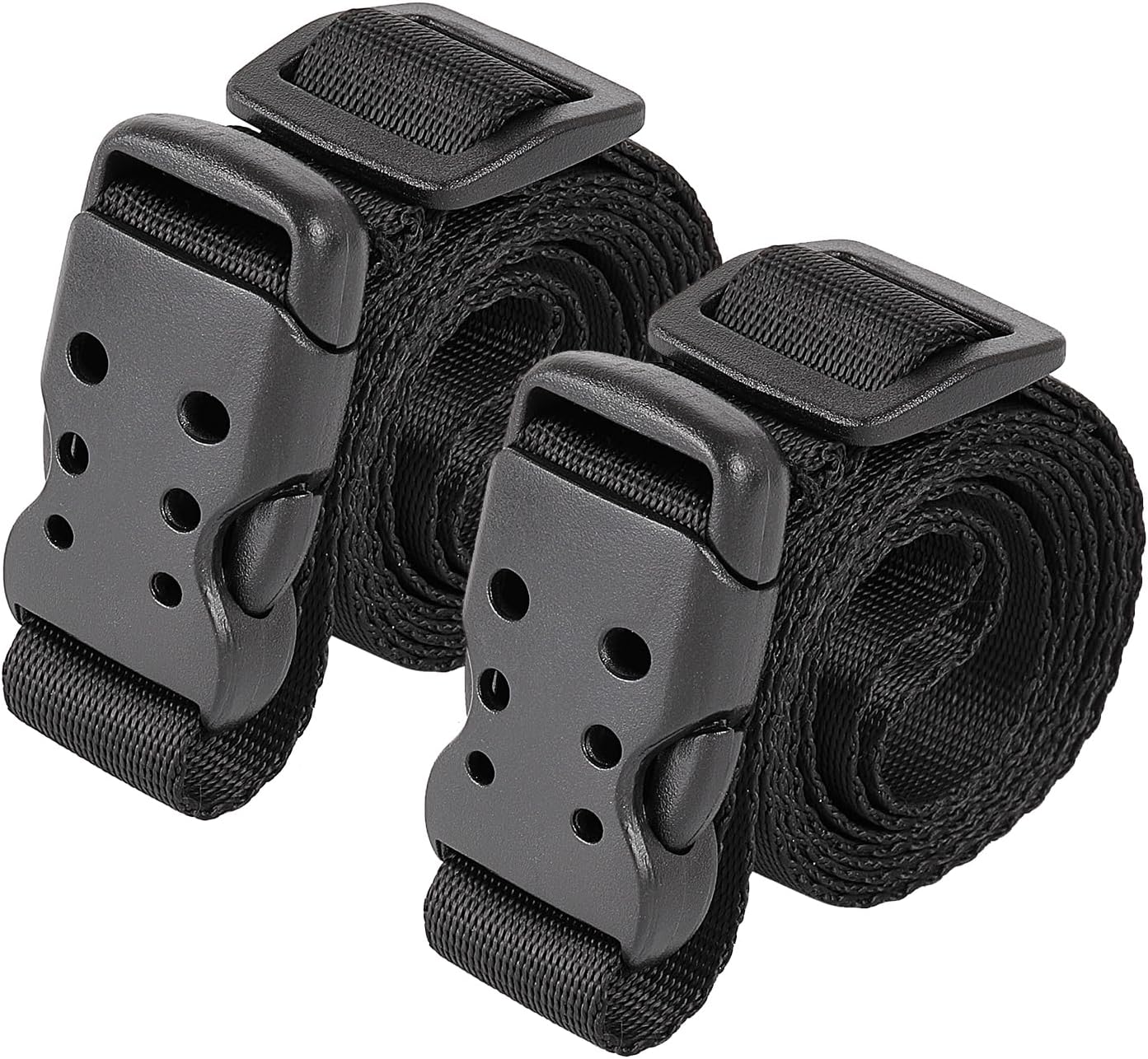 Ayaport Utility Straps with Buckle 40" Quick-Release Adjustable Nylon Straps Black 2 Pack