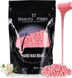Hard Wax Beans - Chamomile Formula for Sensitive Skin, Hair Removal at Home, Brazilian Bikini, Facial, Legs, Underarms Wax Refill for Women & Men (3.54oz, ROSE)