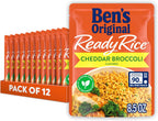 Ben's Original Flavored Ready Rice, Cheddar Broccoli, Microwave Rice for an Easy Lunch, Suitable for Vegetarians - 8.5 oz Pouch (Pack of 12)