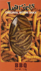 Larvets BBQ Flavored Edible Worms – Crunchy Roasted Insect Snack – High Protein, Sustainable and Nutritious Novelty Food Gift – Fun Bug Snack for Kids and Adults – Unique Tasty Edible Insect Treat