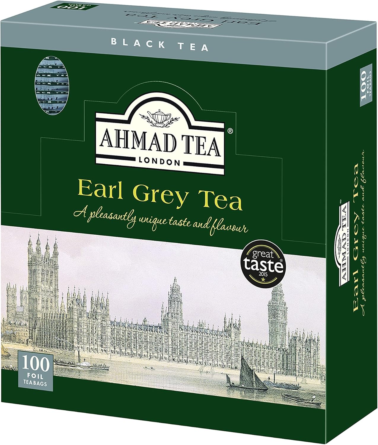Ahmad Tea Earl Grey foil teabags, 100 Count