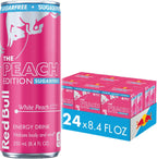 Red Bull Peach Edition Sugarfree Energy Drink, White Peach, 8.4 fl. oz., 6 x 4 Cans, Pack of 24 Cans, with 80mg Caffeine, Taurine & B Vitamins